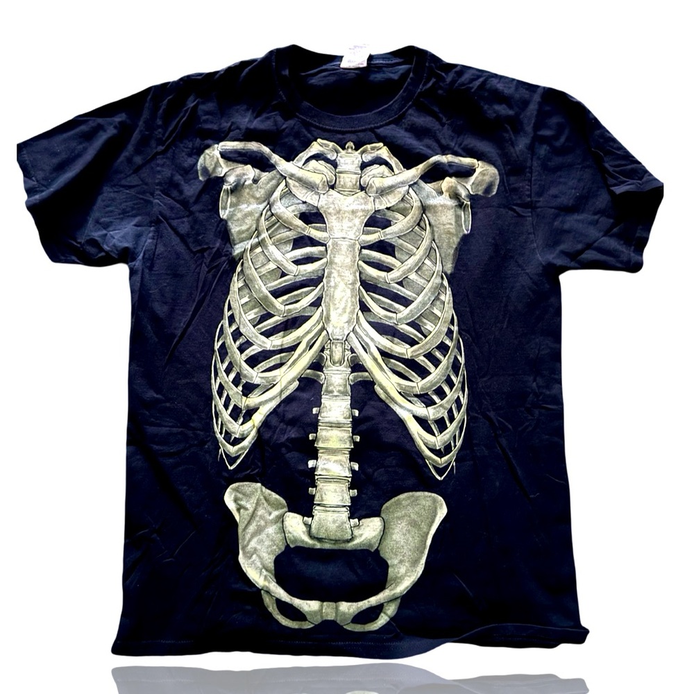 Halloween Skeleton Rib Cage Shirt: Highly Detailed: GUC: Costume Tee
